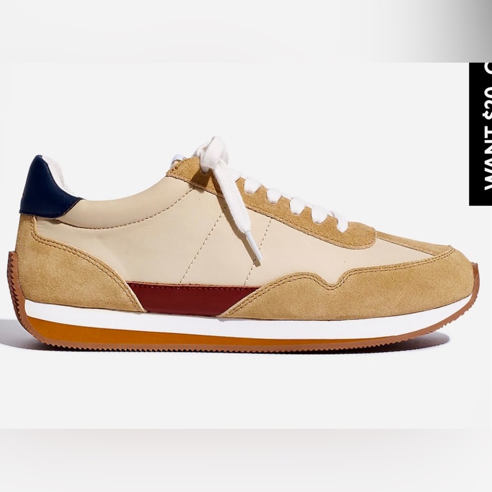 Madewell League sneakers in suede French vanilla multi size 8.5 women